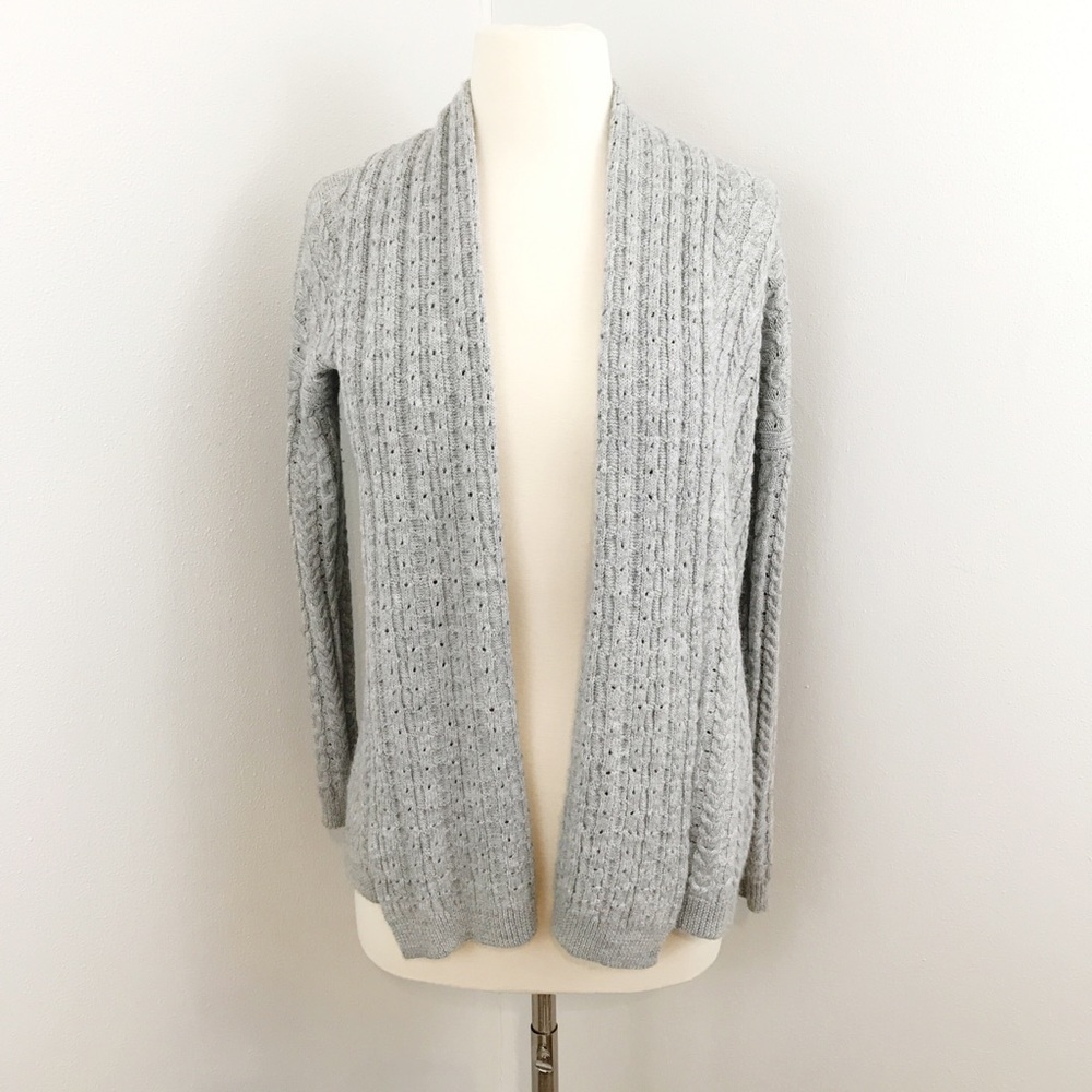 Max Studio Cable-Kit Wool Blend Cardigan Like New